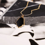 Black Onyx Hamsa Gold Pendant Necklace Necklaces Soul & Little Rose   