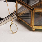 Crystal Quartz Disc Pendant Gold Necklace (Satellite Chain) Necklaces Soul & Little Rose   
