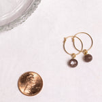 Brown Moonstone Mini Sphere Gold drop earrings - Earrings Soul & Little Rose   