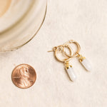 Moonstone Spike Point Gold Earrings Earrings Soul & Little Rose   