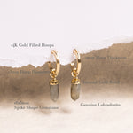 Labradorite Spike Gemstone Gold Earrings Earrings Soul & Little Rose   