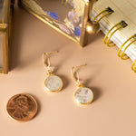 Moonstone Round Gemstone Drop Gold Earrings Earrings Soul & Little Rose   