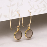 Smokey Quartz Disc Gemstone Drop Gold earrings Earrings Soul & Little Rose   