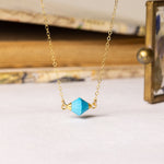 Blue Howlite Bi-Cone Geometric Pendant Necklace Necklaces Soul & Little Rose   