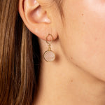 Moonstone Round Gemstone Drop Gold Earrings Earrings Soul & Little Rose   