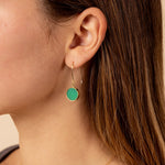 Chrysoprase Round Gemstone Drop Gold Earrings Earrings Soul & Little Rose   