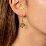 Smokey Quartz Disc Gemstone Drop Gold earrings Earrings Soul & Little Rose   