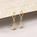 Quartz Gold Disc Drop Earrings Earrings Soul & Little Rose   
