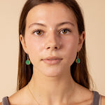 Chrysoprase Round Gemstone Drop Gold Earrings Earrings Soul & Little Rose   