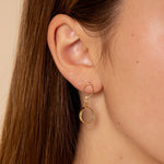 Quartz Gold Disc Drop Earrings Earrings Soul & Little Rose   
