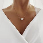 Moonstone Stadium Shape Gold Pendant Necklace Necklaces Soul & Little Rose   