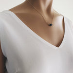 Black Onyx Necklace Stadium Shape Gemstone Pendant Necklace Necklaces Soul & Little Rose   