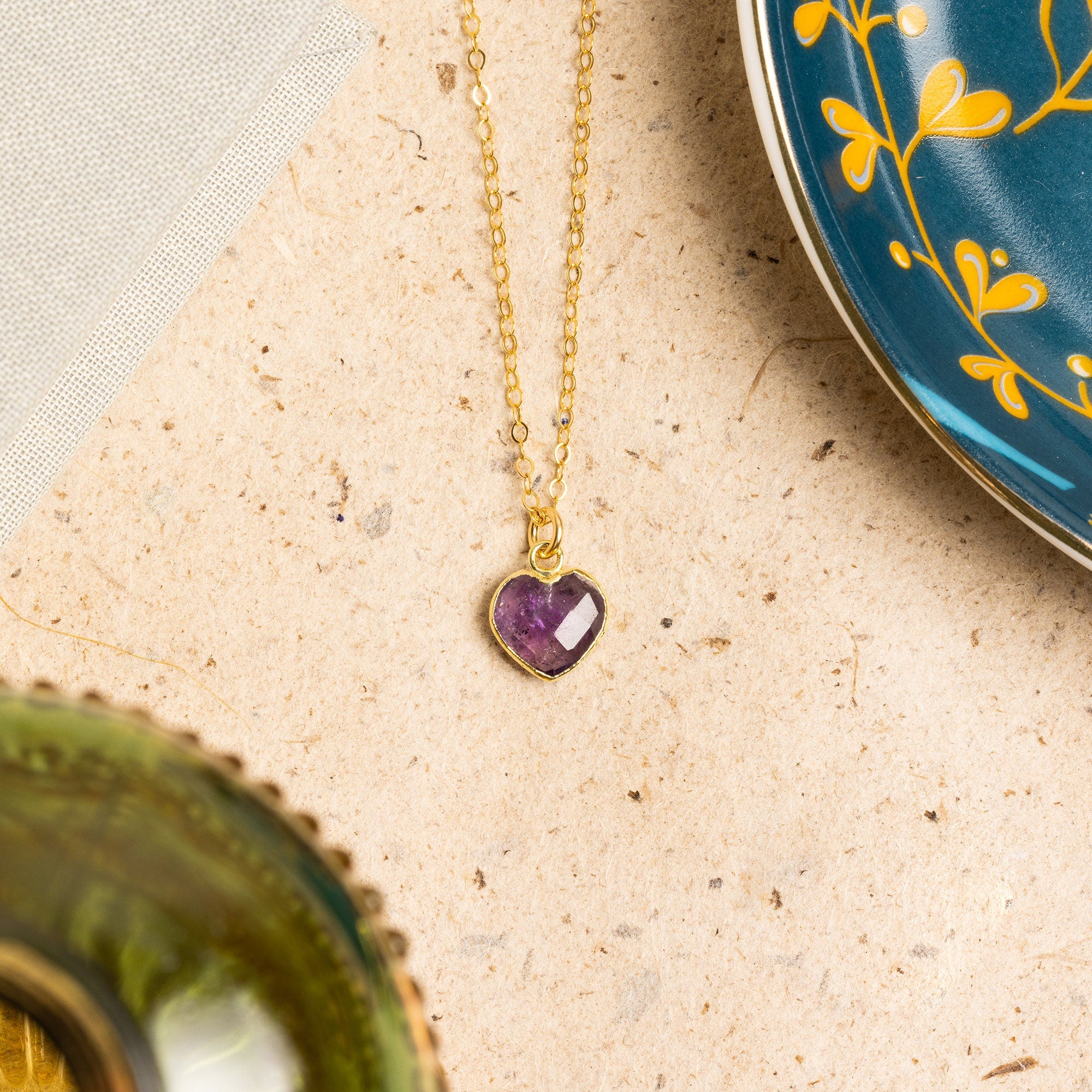 Amethyst Mini Heart Pendant Necklaces Soul & Little Rose   