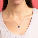 Blue Chalcedony Mini Heart Pendant Necklace Necklaces Soul & Little Rose   