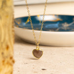 Brown Moonstone Small Heart Pendant Necklace Necklaces Soul & Little Rose   
