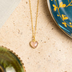 Rose Quartz Small Heart Pendant Necklace Necklaces Soul & Little Rose   