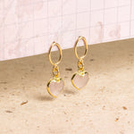 Rose Quartz Small Heart Earrings Earrings Soul & Little Rose   