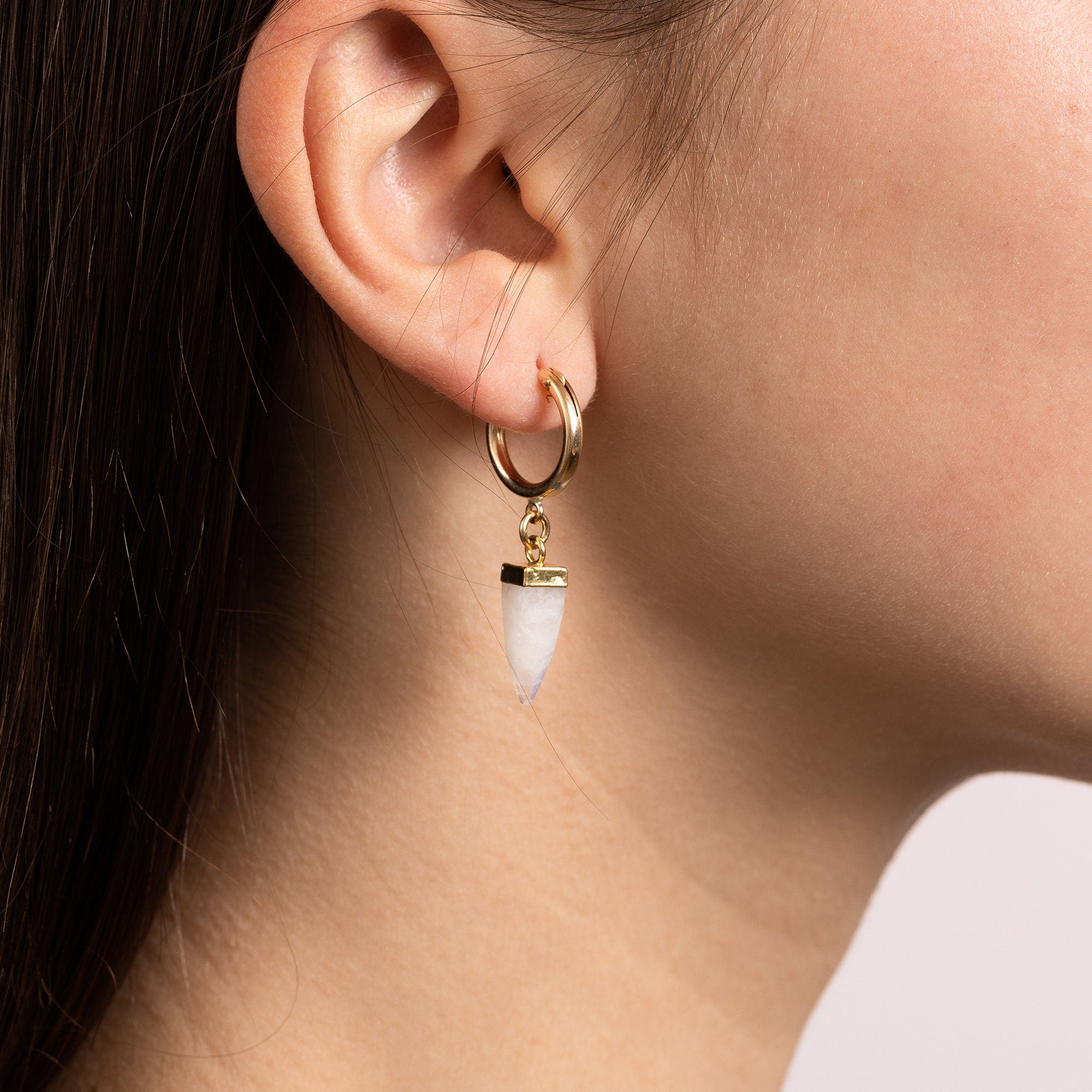 Moonstone Pendulum Gemstone Gold Earrings Earrings Soul & Little Rose   