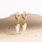 Moonstone Pendulum Gemstone Gold Earrings Earrings Soul & Little Rose   