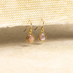 Brown Moonstone Mini Drop Gold Earrings Earrings Soul & Little Rose   