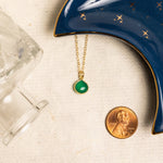 Green Onyx Teardrop Gemstone Gold Necklace Necklaces Soul & Little Rose   