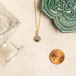 Labradorite Teardrop Gemstone Gold Necklace Necklaces Soul & Little Rose   