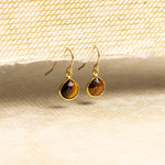 Tiger's Eye Mini Teardrop Gold Earrings Earrings Soul & Little Rose   