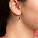 Ruby Mini Drop Gold Earrings Earrings Soul & Little Rose   
