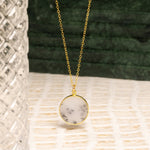 Dendrite Opal Gold Disc Pendant Necklace Necklaces Soul & Little Rose   