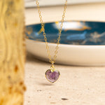 Amethyst Mini Heart Pendant Necklaces Soul & Little Rose   