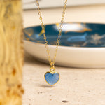 Blue Chalcedony Mini Heart Pendant Necklace Necklaces Soul & Little Rose   
