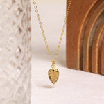 Whiskey Quartz Leaf Shape Necklace Necklaces Soul & Little Rose   