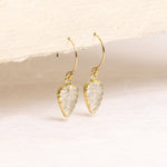 Green Amethyst Leaf Gold Earrings Earrings Soul & Little Rose   