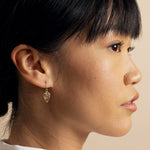 Lemon Quartz Leaf Gold Drop Earrings Earrings Soul & Little Rose   