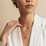 Green Amethyst Leaf Gemstone Gold Pendant Necklace Necklaces Soul & Little Rose   