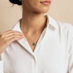 Green Onyx Leaf Gemstone Pendant Necklace Necklaces Soul & Little Rose   