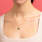 Green Onyx Teardrop Gemstone Gold Necklace Necklaces Soul & Little Rose   