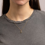 Gray Moonstone Gemstone Gold Teardrop Pendant Necklace Necklaces Soul & Little Rose   