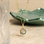 Labradorite Teardrop Gemstone Gold Necklace Necklaces Soul & Little Rose   