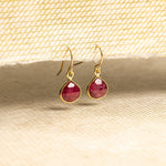 Ruby Mini Drop Gold Earrings Earrings Soul & Little Rose   