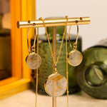 Rutilated Quartz Disc Necklace and Earrings Set Necklace and Earrings Set Soul & Little Rose   