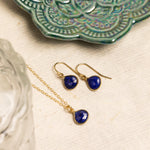Lapis Lazuli Necklace and Drop Earrings Matching Set Necklace and Earrings Set Soul & Little Rose   