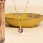 Amethyst Dainty Hexagon Pendant Necklace Necklaces Soul & Little Rose   