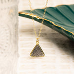 Black Sunstone Gemstone Triangle Gold Necklace Necklaces Soul & Little Rose   