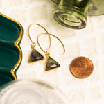 Labradorite Gemstone Triangle Drop Earrings Earrings Soul & Little Rose   