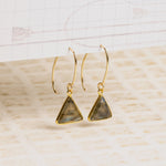 Labradorite Gemstone Triangle Drop Earrings Earrings Soul & Little Rose   