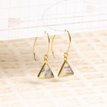 Dendrite Opal Gemstone Triangle Drop Earrings Earrings Soul & Little Rose   