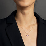 Amethyst Dainty Hexagon Pendant Necklace Necklaces Soul & Little Rose   