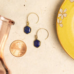 Lapis Lazuli Hexagon Drop Gold Earrings Earrings Soul & Little Rose   