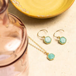 Amazonite Hexagon Necklace and Earrings Matching Set Necklace and Earrings Set Soul & Little Rose   